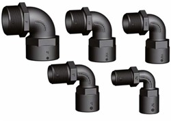 TruDesign verbinder binnen- en buitendraad 90 - zwart