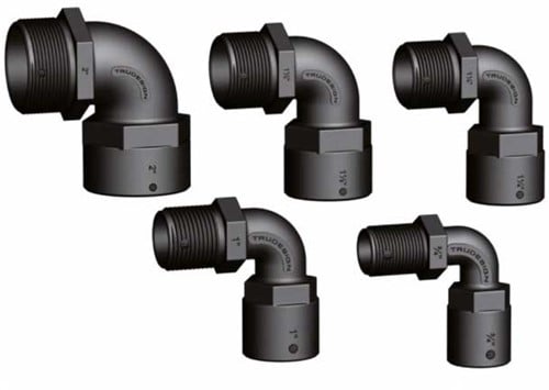 TruDesign verbinder binnen- en buitendraad 90 - zwart