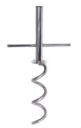 Draaispit RVS groot - 54 cm - RVS304 - met parasolhouder - grondpen