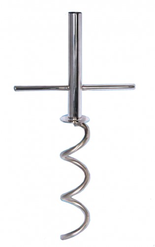Draaispit RVS groot - 54 cm - RVS304 - met parasolhouder - grondpen
