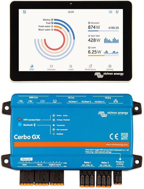 Victron Cerbo GX communicatiecentrum met GX Touch50 display George