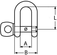 Boat Vision RVS D-sluiting met borgbout - 4 mm-2