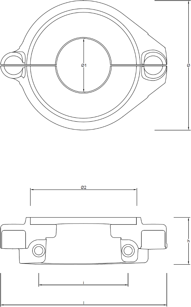 Tecnoseal Volvo Penta split Ringanode for saildrive - Zink George