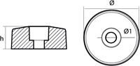 Tecnoseal Flex-o-fold propeller prop side anodes - sold in pairs - Zink - 114-3