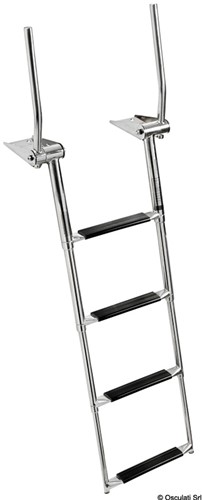 EasyUp Telescoopladder met handgrepen voor montage boven het zwemplateau - 4 treden