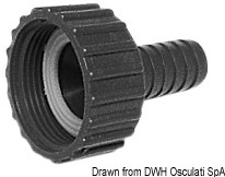 Osculati Draaibare rechte slangadapter 20 mm - tbv afvoer