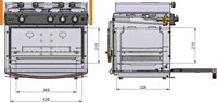 Eno Origin kooktoestel met oven - 2 pitten - RVS-2