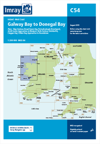 Imray kaart - C54 Galway Bay to Donegal Bay