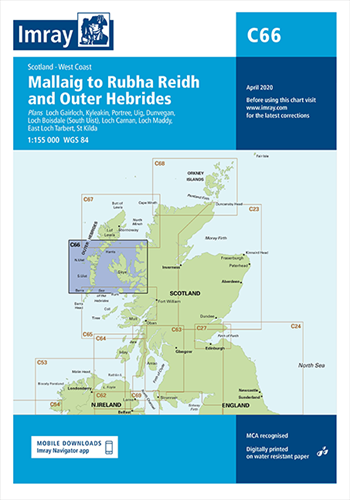 Imray kaart - C66 Mallaig to Rudha Reidh and Outer Hebrides