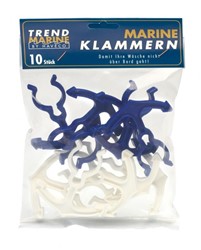 Trend Marine Railingknijper - 5x Blauw en 5x Wit