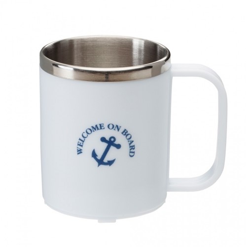 Captain's Collection Koffiebeker met RVS binnenkant -wit
