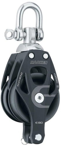 Harken 80mm Element tweeschijfsblok met hondsvot