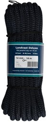 Landvast Deluxe gevlochten met oog - polyester kern en mantel - navy