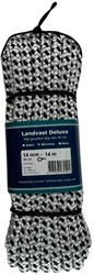 Landvast Deluxe gevlochten met oog - polyester kern en mantel - wit/navy