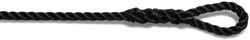 U-rope Fenderlijn - 10 mm - 2 meter - zwart - per 2