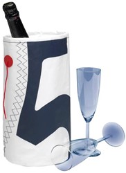 Trend Marine Zeildoek wijnkoeler voor 1 fles navy