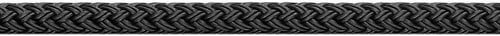 U-rope platte fenderlijn Deluxe - 8 mm - zwart