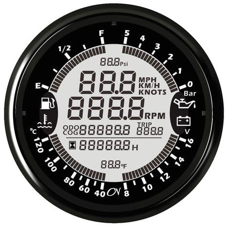 CN 6 in1 instrument  zwart/zwart - 52 mm