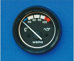 Wema olietemperatuurmeter - zwart - 52 mm