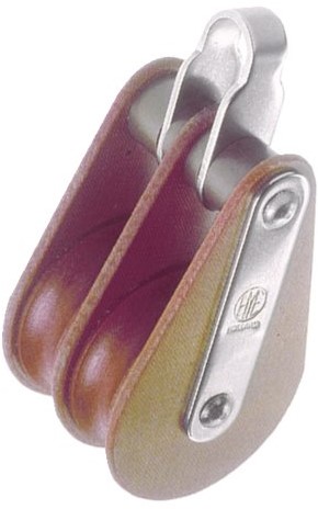 HYE  Tufnol blok 2-schijfs met beugel 14mm