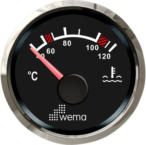 Wema Silver series Watertemperatuur meter - NMEA2000 - Zwart