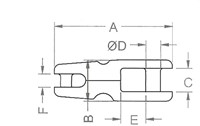 KONG ankerconnector met wartel - voor ketting 6-7-8 mm - AIS316-2