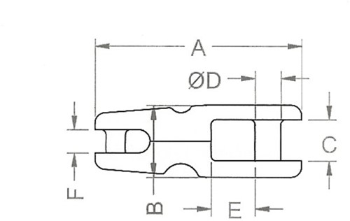 KONG ankerconnector met wartel - voor ketting 6-7-8 mm - AIS316-2