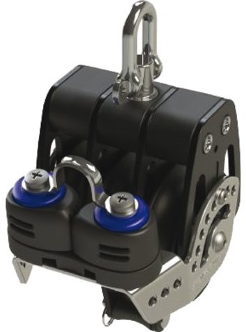 Lewmar HTX 60mm-drieschijfsblok met hondsvot en klem