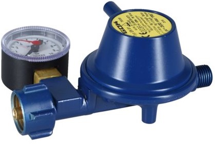 Talamex GOK Gasdrukregelaar shell/combi 30mbar met ¼ l buitendraad - Manometer -Marine uitvoering