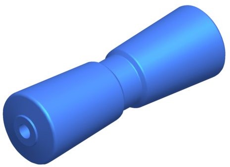 Talamex V-kielrol PU - L250mm Ø78mm as 16mm