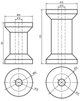 Talamex Kielrol PU - L125mm Ø72mm as16mm-2