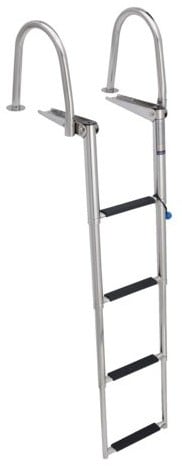 Talamex zwemtrap telescopisch en opklapbaar met handgrepen - RVS - 4 treden