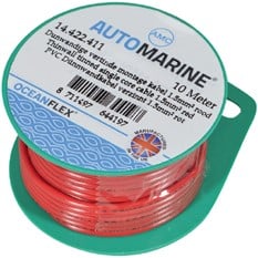 Dunwandige vertinde montage kabel 1.5mm² - rood - rol van 10m
