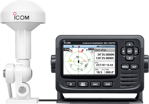 Icom MA-510TR AIS transponder Class B - met display - incl. externe GPS-antenne