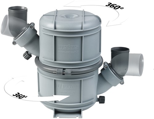 VETUS waterlock/ geluiddemper type NLP50 - 50 mm aansluitingen - 4,5 liter
