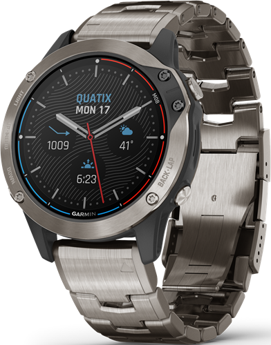 Garmin Quatix 6 Sapphire Zeilhorloge - titaniumgrijs met titanium band