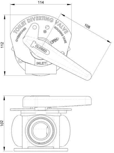 TruDesign Aquavalve driewegkraan vuilwater - opbouw - handmatig - wit-2