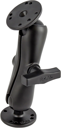 RAM C Size 1.5"" Ball Mount with 2/2.5"" Round Plate with AMPs Hole Pattern