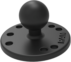 RAM Mounts ronde basis 2,5 inch met B-kogel 1 inch - AMPS-gatenpatroon