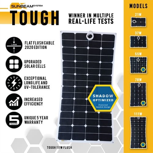 Sunbeam Tough 111W Flush Flexibel zonnepaneel