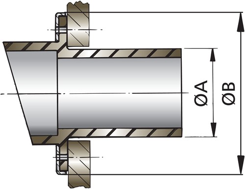 VETUS Uitlaat spiegeldoorvoer - rubber - 45 mm